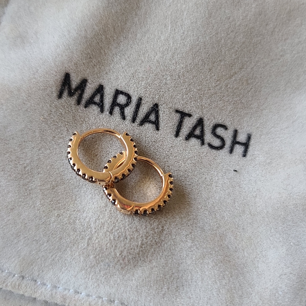 Maria Tash Rose Gold Black Diamond Etern Ring 8mm